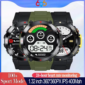 Улични умен часовник за мъже и жени Син Зъб Покана Smartwatch 100 + спортни модели Heartrate 400mAh 360 * 360 пиксела, Каишка за часа Музика за сън