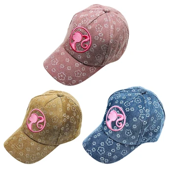 Барби Розова детска шапка Аниме Kawai Барби Принцеса Бейзболна шапка за момичета Вельветовая детска универсална шапка с Регулируем сенника Подаръци