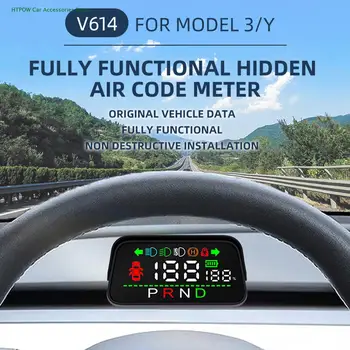 Авто главоболие, HUD дисплея Таблото за Tesla Model 3 Y Скоростомер Многофункционален интелигентен дисплей за управление