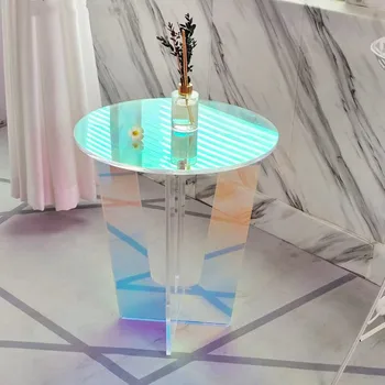 Акрилни приставной маса в скандинавски стил Ins За всекидневната, цветни масичка за кафе, Лесен Луксозен Проста масичка, масичка за кафе за бар