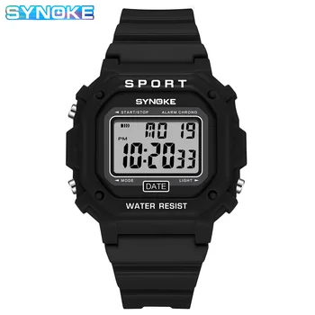 Часовници SYNOKE Мъжки Квадратни електронни дамски часовници Силикагелевые спортни часовници на открито Електронни цифрови ръчен часовник Мъжки часовник