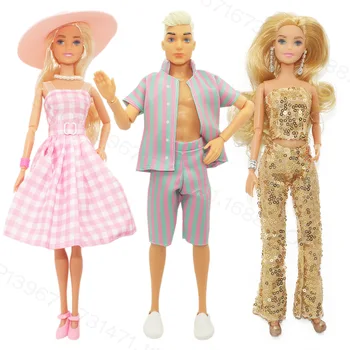 Куклата в розовата клетчатом рокля 11,5 см на 30 см, Кен и Барби, за филма 