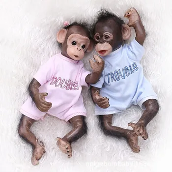 Сладки играчки-обезьянки-близнаци, Творческа украса на стаята, подаръци за рожден Ден, за момчета и момичета
