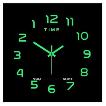 Направи си САМ цифрова украса Обратната нажежен наляво/надясно Часовници стенни стикери за Нощно виждане отглеждане часовници творчески сладък обратен