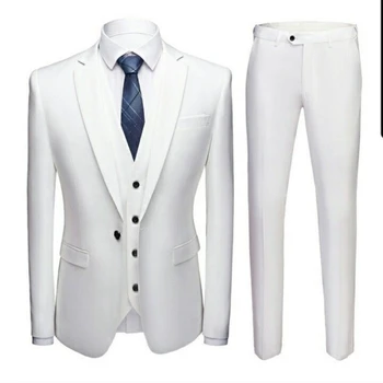 Бордо мъжки костюм, изработена по поръчка, оборудвана модерен яке, панталон, жилетка, сватбени панталони с изрезки, комплекти облекло за младоженеца-мъжки елегантни дрехи