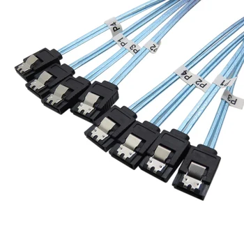 Кабел SAS, кабел Sata, високоскоростен 6 Gbit/s, с 4 порта/комплект, най-високо качество, за сървър, 0.5 метра