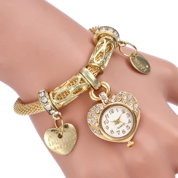 моден дамски кварцов часовник-гривна sweet heart