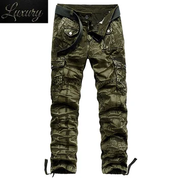 Военни Тактически панталони-карго с множество джобове, Мъжки Армейските тактически Преки работни панталони, Мъжки Дълги Ежедневни Панталони Големи размери 44