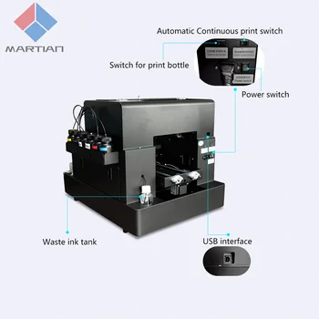 UV led принтер А4 с цифрово отверждением UV-печат оборудване за своята практика за телефон, кожа, Плат, Стъкло, бутилки за обувки