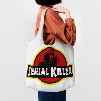 Кавайный Призрак Сериен убиец, чанти-тоут за пазаруване за многократна употреба филм 