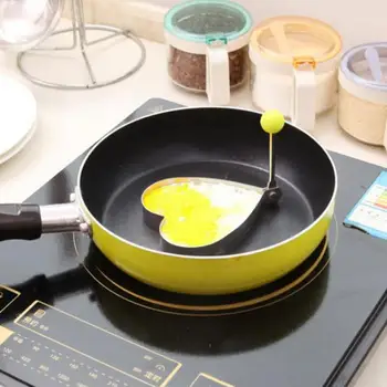 Пръстен за яйца с незалепващо покритие, пръстен за яйца от хранително-вкусовата неръждаема стомана, пръстени за изработване на яйца от неръждаема стомана, съдове за готвене за цветове във формата на сърце за дома