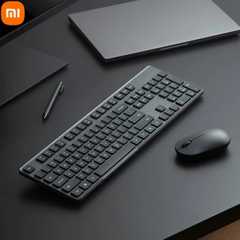 Набор от безжични клавиатури и мишки Xiaomi с 2 комбинации на клавиши 2.4 Ghz Приемник 1000 dpi Лека клавиатура за работа на персонални КОМПЮТРИ с Windows таблетка