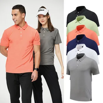 2023 Лятна Нова Мъжка Риза с къси ръкави за голф с Отложным яка и Къс ръкав, Свободно Домашно Облекло с Високо Качество Ropa Hombre, Големи Размери 4XL