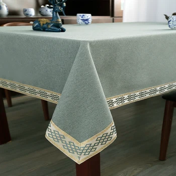 Квадратна покривка на тъканта, художествена правоъгълна покривка за чай масички от памук и лен в стил покривки за маса за конферентна зала
