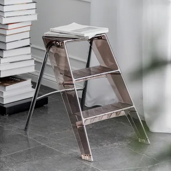 Дизайнерски Японската Домакински Стълби, Прозрачни Трапезни Столове Ultralight Акрилни Сгъваем Стол За възрастни Красиви Предмети от бита Sillas