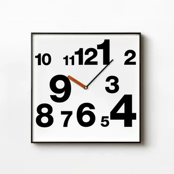 Скандинавските творчески квадратни дигитални стенни часовници Ins, персонални художествени кварцов стенен часовник с немотой, Модни стенни декорации за вашия домашен офис