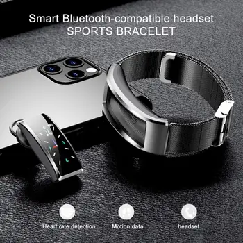 Висококачествен Метален гривна B6S Bluetooth 4.2 богат на функции Гласово набиране Bluetooth Smart Band Слушалки Smart Band Будилник
