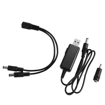 2X USB Нагоре кабел 5 В в повишаващ Преобразувател на постоянно напрежение до 9 В 12 В 1A в повишаващ Трансформатор на Напрежение и Регулатор на мощност на постоянен ток С ключ