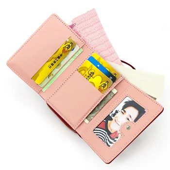 Портмоне за жени, Кавайный сладко в чантата си, този Луксозен Дизайнерски женски портфейл, Розово портфейл кожен портфейл за монети, държач за карти