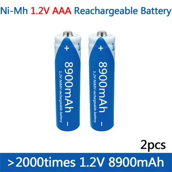 висококачествен AAA1.2V 8900 ма, 100% акумулаторна батерия NI-MH батерия AAA 1.2 8900 ма, фенерче, играчка часовници, NI-MH батерия + безплатна доставка