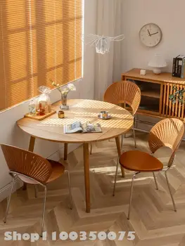Скандинавски минималистичен стол във формата на миди, Шезлонг, Ретро-Ins, Домашен Кът, стол, Креативен Дизайнерски стол за кафе и удобства