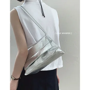 Корейската Елегантна Дамска чанта-месинджър 2023, Новата модерна дамска чанта през рамо, однотонная чанта, модерен Малки квадратни чанти