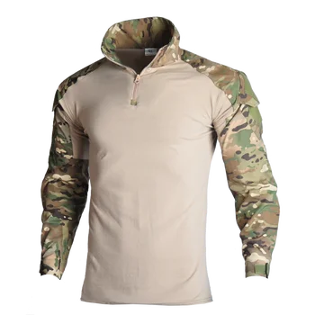 Бойна риза HAN WILD Army с накладки, дълъг ръкав, Военни Мъжки Тактически Многокамерни Камуфляжные ризи, потници за еърсофт оръжия, разходки, лов, Дрехи