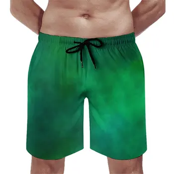 Плажни шорти Green Galaxy, всеки ден на плаж топене със звездна принтом, бързо съхнещи мъжки спортни плажни шорти оверсайз