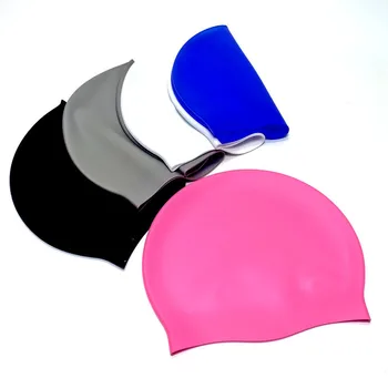 Высокоэластичная Силиконова шапка за плуване за възрастни, однотонная водоустойчива защита на ушите, здрава мека облекло, удобно за мъже и жени