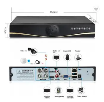 Система за видеонаблюдение Loosafe 1080P, 4-канален комплект за видеонаблюдение с 4 бр. ahd-камера
