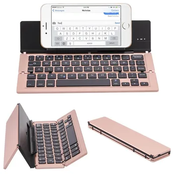 Безжична клавиатура 3.0 Преносим планшетная клавиатура за персонален КОМПЮТЪР, преносим компютър, клавиатурата е от алуминиева сплав, Сгъваема клавиатура Bluetooth