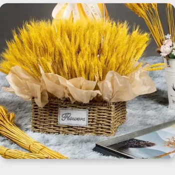 50 бр., истински пшеничен скок, естествени сухи цветя, подарък за гостите на вашата сватба, Висококачествени Изкуствени цветя, Декорация за дома в стил бохо, Вечерни Доставка