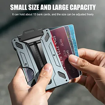 Открит Държач за карти EDC, практичен тактически алуминиев портфейл Magsafe, модерен мини-портфейл Smart Magic Wallet