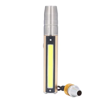 Идентификационен фенерче-Висока степен на защита 3 светодиода и 1 COB Light USB Зареждане на Батерията от алуминиева сплав 2600 mah за Jade