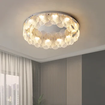 Луксозни led таван, осветителни тела за хол Проста Модерна Спалня Кабинет Ресторант Декор Стъклена Лампа за дома