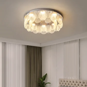 Луксозни led таван, осветителни тела за хол Проста Модерна Спалня Кабинет Ресторант Декор Стъклена Лампа за дома