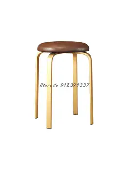 Скандинавски табуретка домакински лесен луксозен ниско столче изковаване на изкуството може да се сгъва в маса за хранене и кръгла табуретка модерен просто мързелив