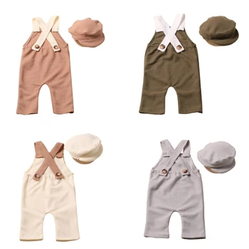 Детски костюм за фотография, шапка и униформи панталони 90-те години, дрехи за снимки, подарък за душата на новороденото