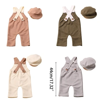 Детски костюм за фотография, шапка и униформи панталони 90-те години, дрехи за снимки, подарък за душата на новороденото