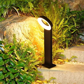 Алуминиеви пръстени Кръгли мощност 12 W, лампа за градински пътеки, улично озеленяване, лампа за писти, Стълбове за тревни площи, лампи за вътрешния двор