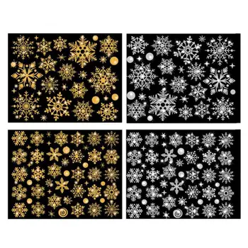 Коледни тапети, Коледна Блестящ Стикер на Прозореца под формата на Снежинки, електростатичен Стикери за стена, Стикери за Стъклена врата във формата На Снежинки