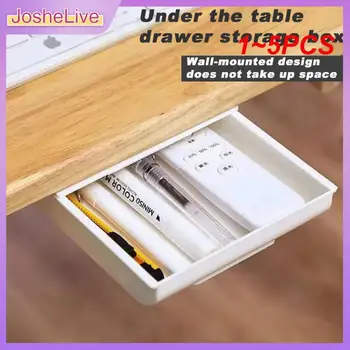 1 ~ 5 бр. Самоклеящийся тава за моливи Под чекмедже на масата, Органайзер, кутия за съхранение супени консумативи, самозалепващи канцеларски материали
