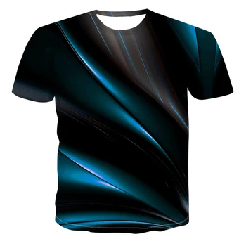 Тениски С 3D съраунд абстрактно принтом За Мъже, Летни Модни ежедневни тениски с индивидуалността, тенденция дишаща тениска в стил хип-хоп
