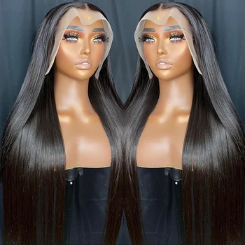 cosdelu 30-40 Сантиметра, 13x4, директен перука от естествена коса на дантели, Бразилски човешка коса, Прозрачен закопчалката, Отпред перуки за черни жени