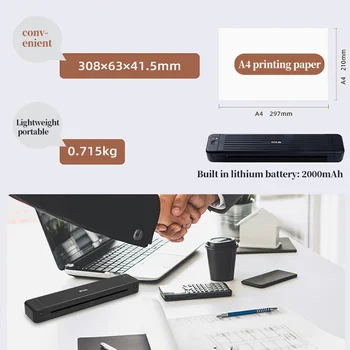 Преносим Принтер T831 A4 Hd Inkless Мобилна Термотрансферная Печат Bluetooth Линк Малък Принтер За Печат на Договорни документи