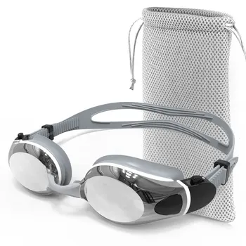 Професионален водоустойчив очила за плуване с защита срещу замъгляване и ултравиолетовите за възрастни, Регулируеми Силиконови Очила за плуване за мъже и жени
