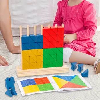 Дървени строителни блокчета Развиват мотор, ранно развитие на играчка за деца