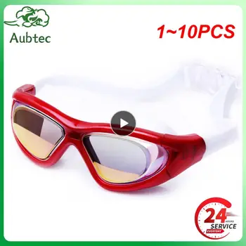 1-10 бр. очила за плуване за възрастни, маска за гмуркане при късогледство, Фарове за спортни очила за плуване в големи рамки, оптични водоустойчив