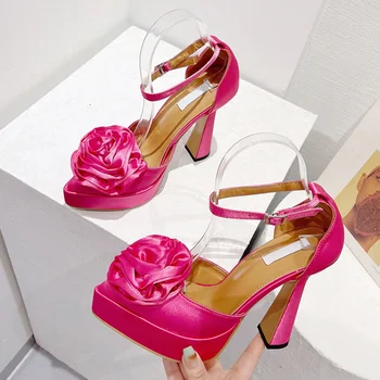 TRILEINO/ Новост; Модерен Дизайн; Дамски обувки-лодка на много висок ток с цветен модел; Пикантни вечерни обувки на платформа с остри пръсти; Zapatos Mujer
