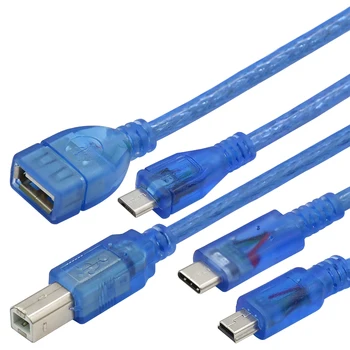 30 cm кабел USB за Uno r3 За Nano/MEGA 2560/Leonardo/Pro micro/DUE синьо качество type A USB/Mini USB/Micro USB 0,3 m за Arduino